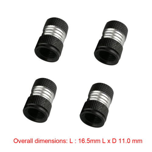 4Pcs Black Aluminum Car Tyre Rim Valve Wheel Stem Caps Air Port Dust Cover Caps - Picture 4 of 10