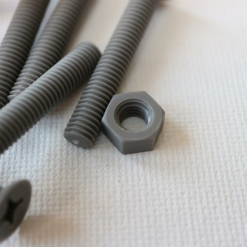 20x Tuercas y pernos de plástico avellanado gris, arandelas, M6x 40 mm, gris - Imagen 7 de 9