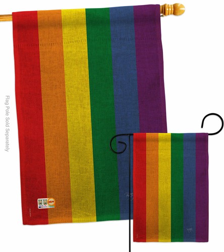 Rainbow Burlap Garden Flag Support Pride Decorative Small Gift Yard House Banner - Picture 4 of 19