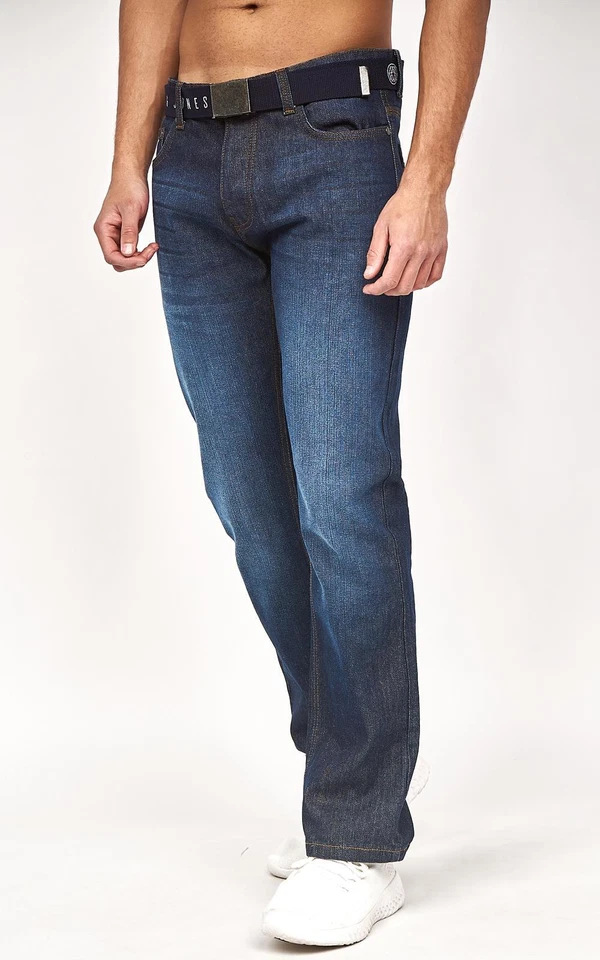 Pantalones de mezclilla regulares de diseñador Smith and Jones para hombre 28-48 Foto 3 de 4