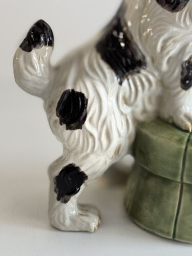 Figura de 12" Staffordshire Cavalier King Charles Spaniel perro en otomano años 40 - Imagen 4 de 16