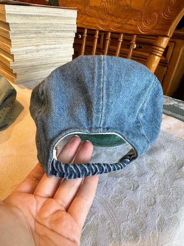 VINTAGE Mickey Mouse Hat Disney Mickey Unlimited Denim Stretch Fit Cap Blue - Picture 2 of 4