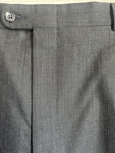 Hickey Freeman Dress Pants Charcoal Wool Window Pane Cuffed Sz 36 - Picture 5 of 7