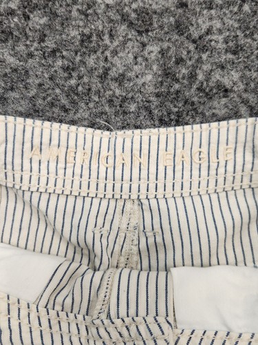 American Eagle Shorts Damen Größe 00 weiß blau gestreift Baumwolle Paperbag hoher Bund - Bild 4 von 9