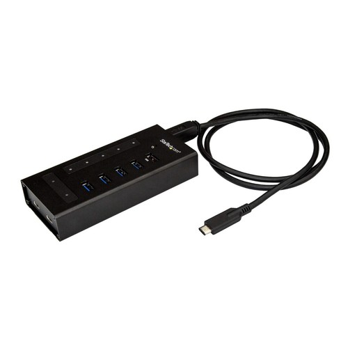 StarTech HB30C5A2CST 7 Port USB Metal Rugged Hub 4x USB-A 2x USB-C w Power - Picture 1 of 4