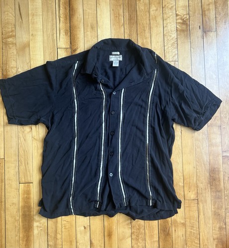 Vintage Boca Classics 100% Silk Short Sleeve Collared XL Old Money Mob Style  - Picture 1 of 7