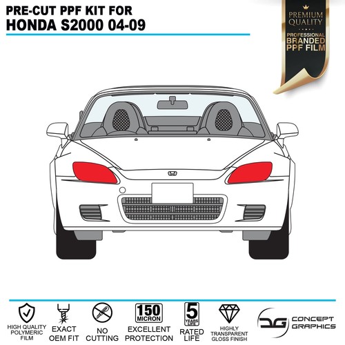 Faros Protector de astillas de piedra PPF Kit Película de protección de pintura para Honda S2000 - Imagen 2 de 4