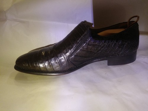 Mezlan Platinum Echt Krokodil Halbschuhe Schwarz Gr. 13 M Made In Spain - Bild 4 von 12