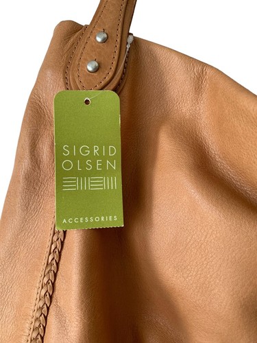 NWT NEW Sigrid Olsen Sandpiper Tan Large Purse Handbag Satchel hobo 251 Shoulder - Picture 3 of 15