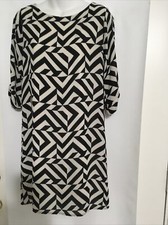 Everly SM Ladies Black/Tan Lined Shift-Dress USA Made NWT