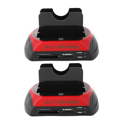 HDD Docking Station Dual 2.5" 3.5" SATA IDE Hard Disk Drive Dock OTB Card Reader - Picture 15 of 16