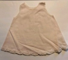 Antique Baby Pink Slip Embroidered Lace Trim One Shoulder Button