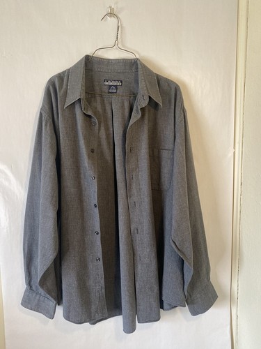 L’Homme Mens XL Black 100% Cotton Button Up Shirt Fit 17-17 1/2 Pre-Owned - Picture 4 of 9