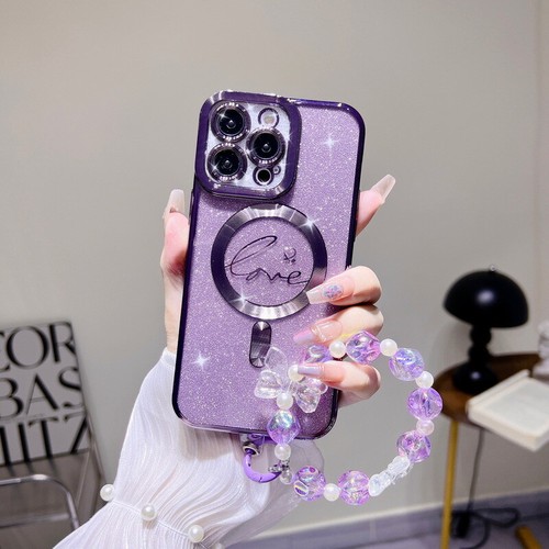 Coque Etui Antichoc Pour iPhone 14 Pro Max 13 12 11 Magnétique Bracelet Brillant - Photo 16 sur 17