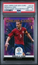 2024 TOPPS CHROME UEFA EURO CHEAT CODE NEMANJA VIDIC GOLD REFRACTOR #/50 PSA 10