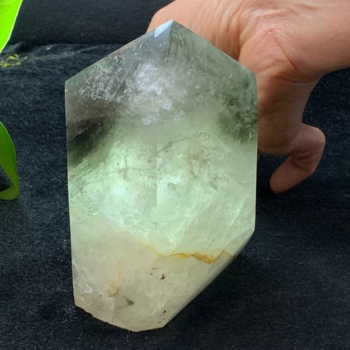 TOP 3,03LB natürlicher grüner Geist Quarz Obelisk Kristall Stab Spitze Reiki Heilung - Bild 10 von 13