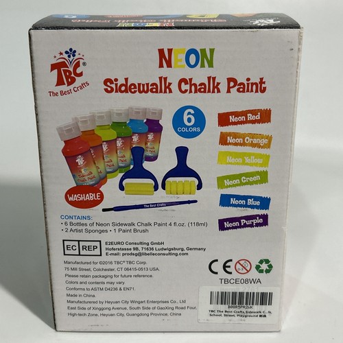 The Best Crafts Neon Paint Sidewalk Chalk Paint Set Art Painting Supplies - Picture 7 of 8