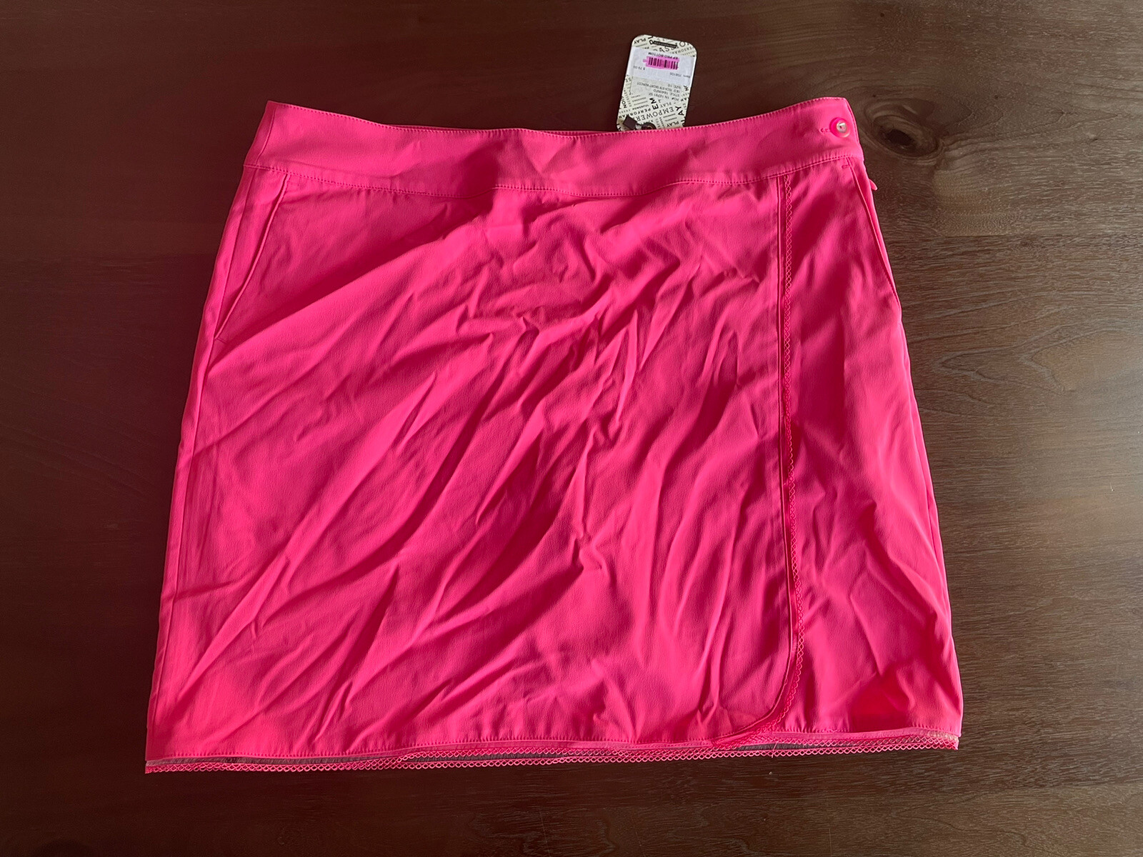 EP NY 18.5” Tech Stretch Skort Skirt Golf w Picot Pink Size 10 B EP NY 18.5” Tech Stretch Skort Skirt Golf w Picot Pink Size 10 B