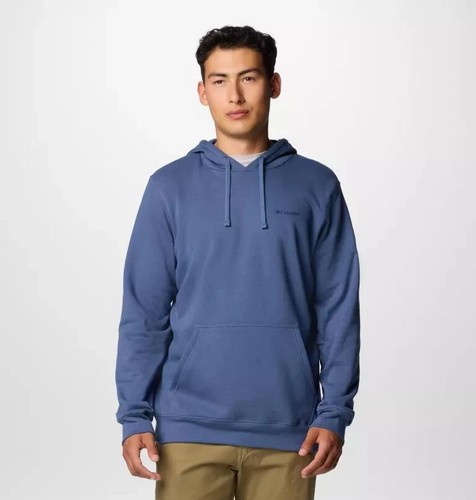 Columbia Trek Graphic Button Badge Hoodie Dark Mountain Blue Men's 3XLT Big Tall
