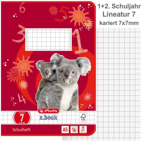 Herlitz Schulheft A5 Lineatur 1 2 3 4 5 6 7 8F 9 10 DM Motiv Heft 1. - 4. Klasse - Bild 8 von 14
