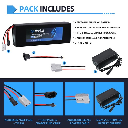 36V 48V 8/10/14/20AH Lithium Battery BMS For 100W-2000W Ebike Electric Bicycle - Picture 53 of 63