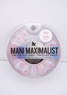 Olive & June Mani Minimalist Nails SHORT, Tiny Puffy Hearts - FREE SHIPPING