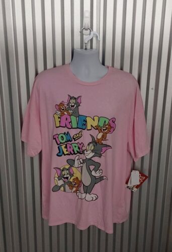 TOM and JERRY T-SHIRT Juniors SIZE Large NWT (Pink)