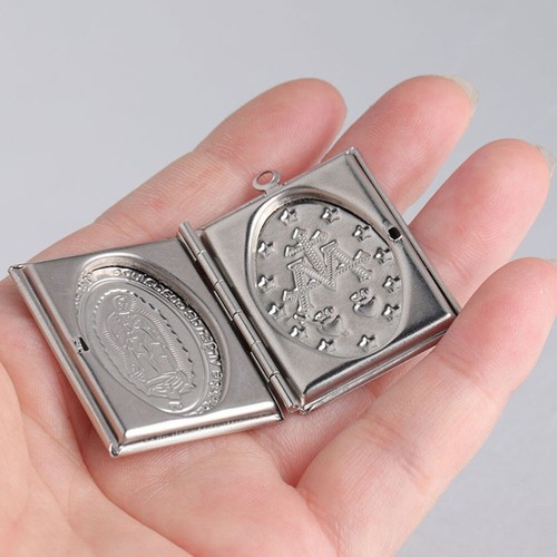 2PCS Bible Book Photo Boxes Pendant Communion Key Chain Keychain Hanging Locket - Bild 7 von 12