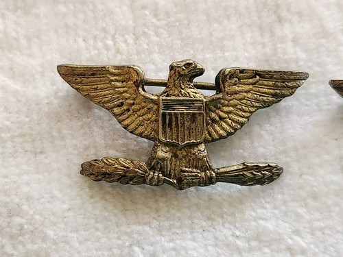 Pre WWII era Hollow Back Colonels Rank Eagle Set - SCARCE Set - Picture 3 of 5
