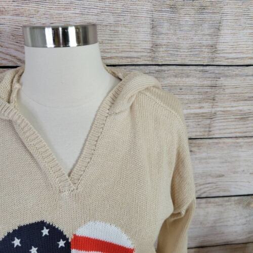 NWT Marled Reunited Heart Flag Star Sweater Hoodie Large - Picture 3 of 7