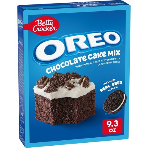 OREO Chocolate Cake Mix 2 Pack Baking Mix W/ Cookie Pieces Quick Betty Crocker - Picture 2 of 8