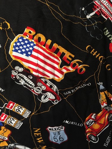 CAMISA HAWAIANA ROUTE 66 RAYON NEGRA ESTAMPADA L Nuevo México CALIFORNIA - Imagen 10 de 12