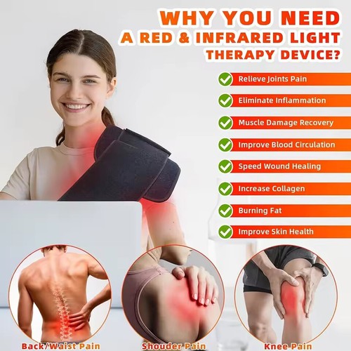 Red Light Therapy Belt Infrared Light Heated Massage Pad for Back,Waist,Shoulder - Picture 7 of 17