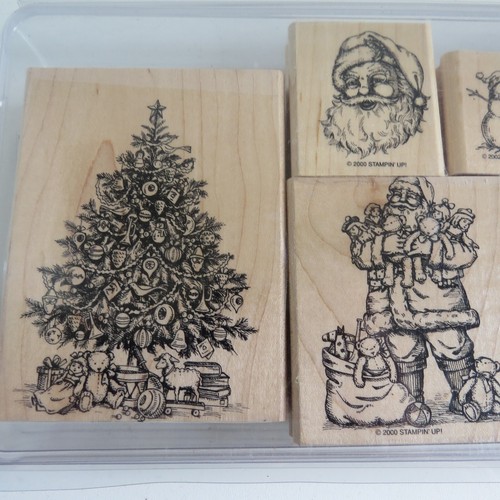 Stampin Up! 2000 - Antiguo Navidad - Juego de 12 sellos de árbol de Papá Noel juguetes y - Imagen 2 de 5