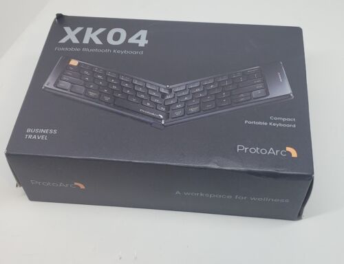 ProtoArc Foldable Compact Keyboard, XK04 Portable Bluetooth Keyboard with PU ...