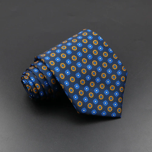 Corbata de seda para hombre 7,5 cm punto floral para boda negocios Reino Unido - Imagen 8 de 75