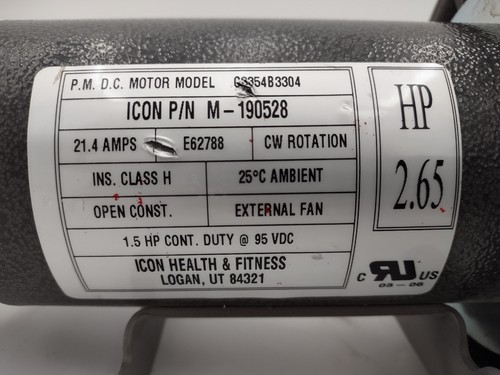 Motor de cinta de correr ProForm Weslo ICON Health 2,65 HP M-190528 C3354B3304 PMDC 21,4A - Imagen 2 de 8