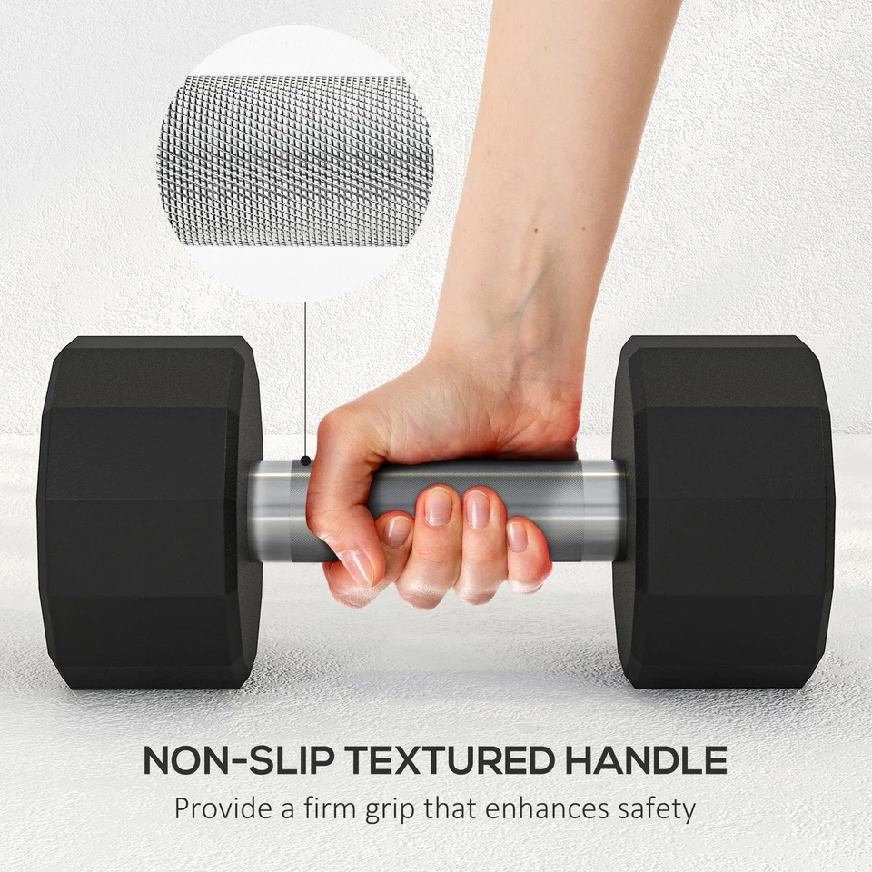 SPORTNOW Dumbbells Weights Set with 12-Sided Shape and Non-Slip Grip, 2 x 12kg, photo 4 of 5