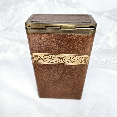 Estuche de cigarrillos de metal PRINCESS GARDNER con carcasa de cuero rígido - no permanece enganchado - Imagen 5 de 7