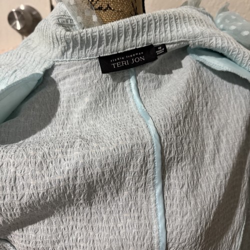 De colección Rickie Freeman para Teri Jon Azul Talla 10 Botón Delantero Chaqueta Falda Traje - Imagen 15 de 22
