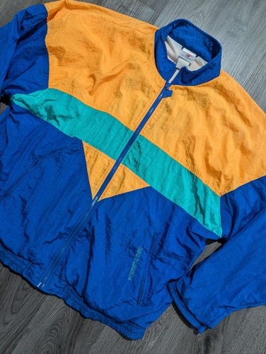 Vintage 90s New Balance Windbreaker XL Colorblock Nylon Full Zip Jacke Running - Bild 3 von 11