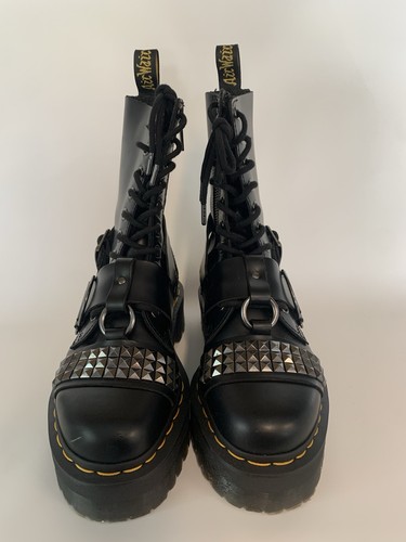 Botas raras Dr Martens Jadon Hi Stud Plataforma Gruesas Cuero Cremallera Hebilla Cremallera - Imagen 8 de 9