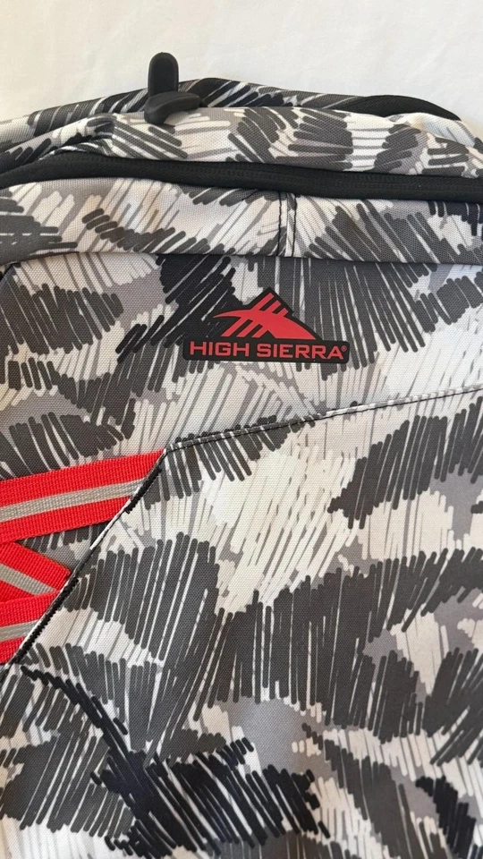 High Sierra Outburst 背包涂鸦迷彩/黑色/火焰红色旅行单肩包 — 第 4/4 张图片
