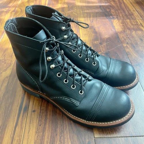 Red Wing Heritage Herren 6" Iron Ranger Leder Stiefel 8084 Schwarz Größe 9D