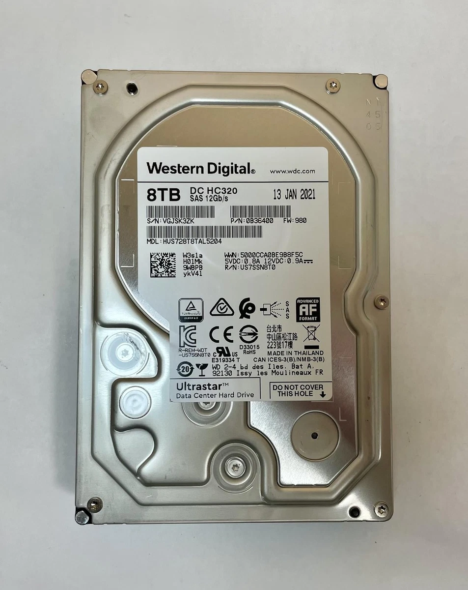 Western Digital Internal Hard Disk Drives 8 TB Storage Capacity