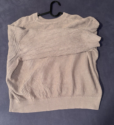 Bershka Damen Strickpullover Rosa Unifarben Rundhals Langarm Größe L