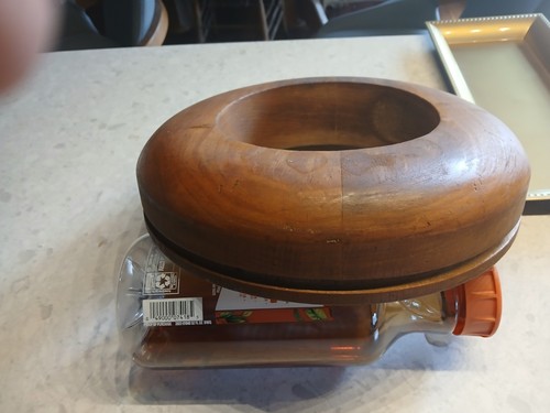 Vintage Holz Hut Form Krempe #810 Größe 7 1/4 Krempe breit 2 3/4 Millinery Block Flansch - Bild 4 von 8