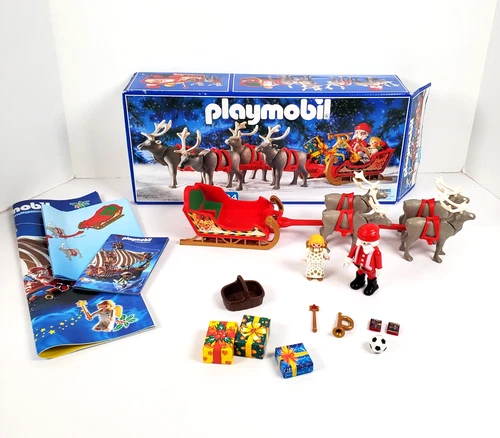 Playmobil Santa’s Magic Sleigh Christmas Set 3604 w/ Box 96% complete