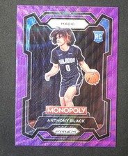 2023-24 Prizm Anthony Black PURPLE WAVE MONOPOLY Rookie Card RC Orlando Magic