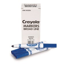 Crayola 587800042 Broad Bullet Tip Broad Line Washable Markers - Blue 12/BX New